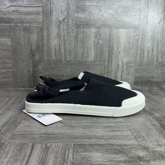 Roxy Women's size 8 Black Canvas Ruched Heel Slip On Shoes - Picture 1 of 8